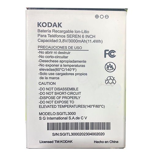 bateria KODAK  SGITL3000 6 INCH