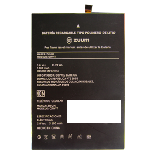 Batería Lí-íon 3.8 V 3100 mAh Para modelo de Teléfono Orvit.