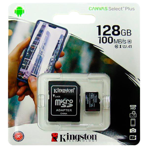 Memoria MicroSD  Kingston 128 GB CANVAS SELECT PLUS