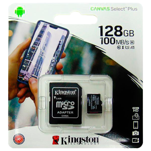 Memoria MicroSD Kingston 128 GB CANVAS SELECT PLUS