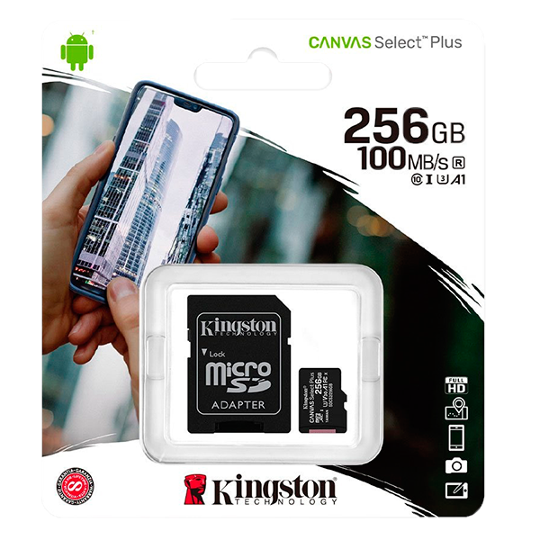 Memoria MicroSD Kingston 256 GB CANVAS SELECT PLUS