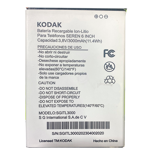 bateria KODAK SGITL3000 6 INCH